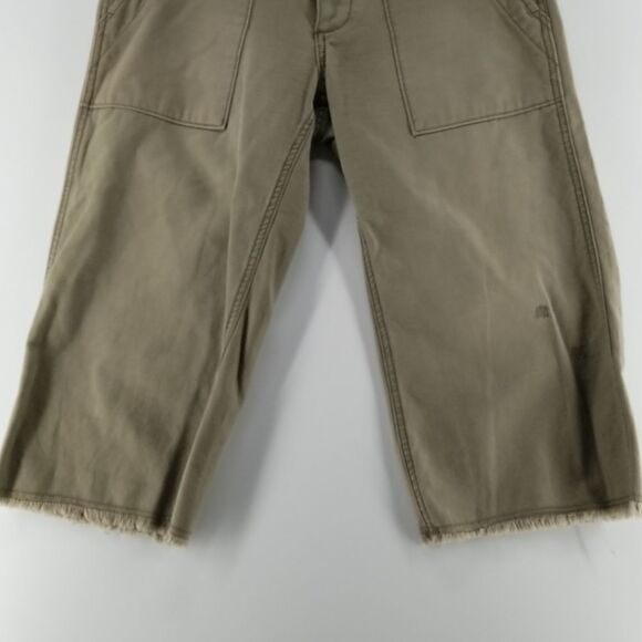 Roxy Jeans Capris Womens Size 5 Olive Green Zip Closure Front and Rear Pockets - Picture 3 of 10